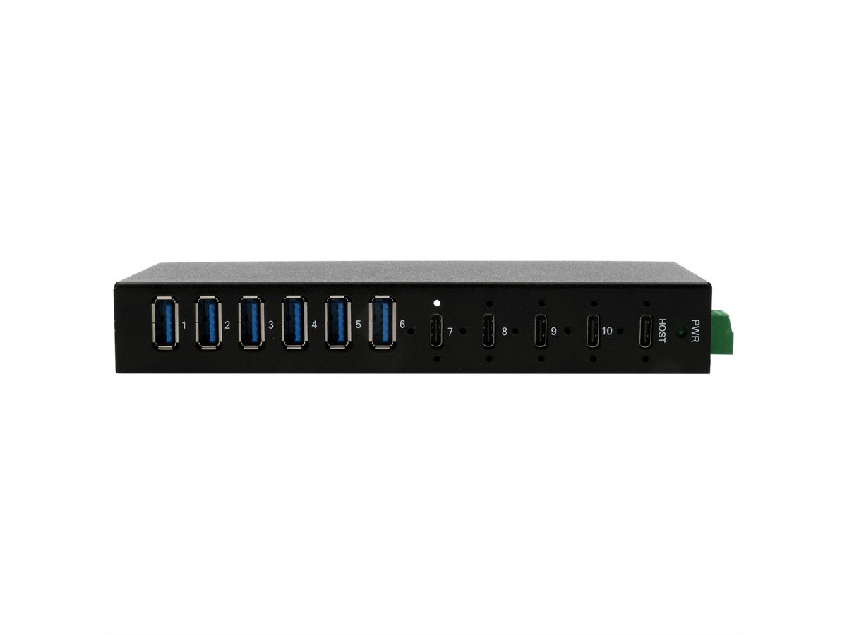 EX-12290HMS 10 Port USB 3.2 Gen 2x1 Metall HUB, mit 4x USB-C und 6x USB-A 3.2 Gen 1 Ports