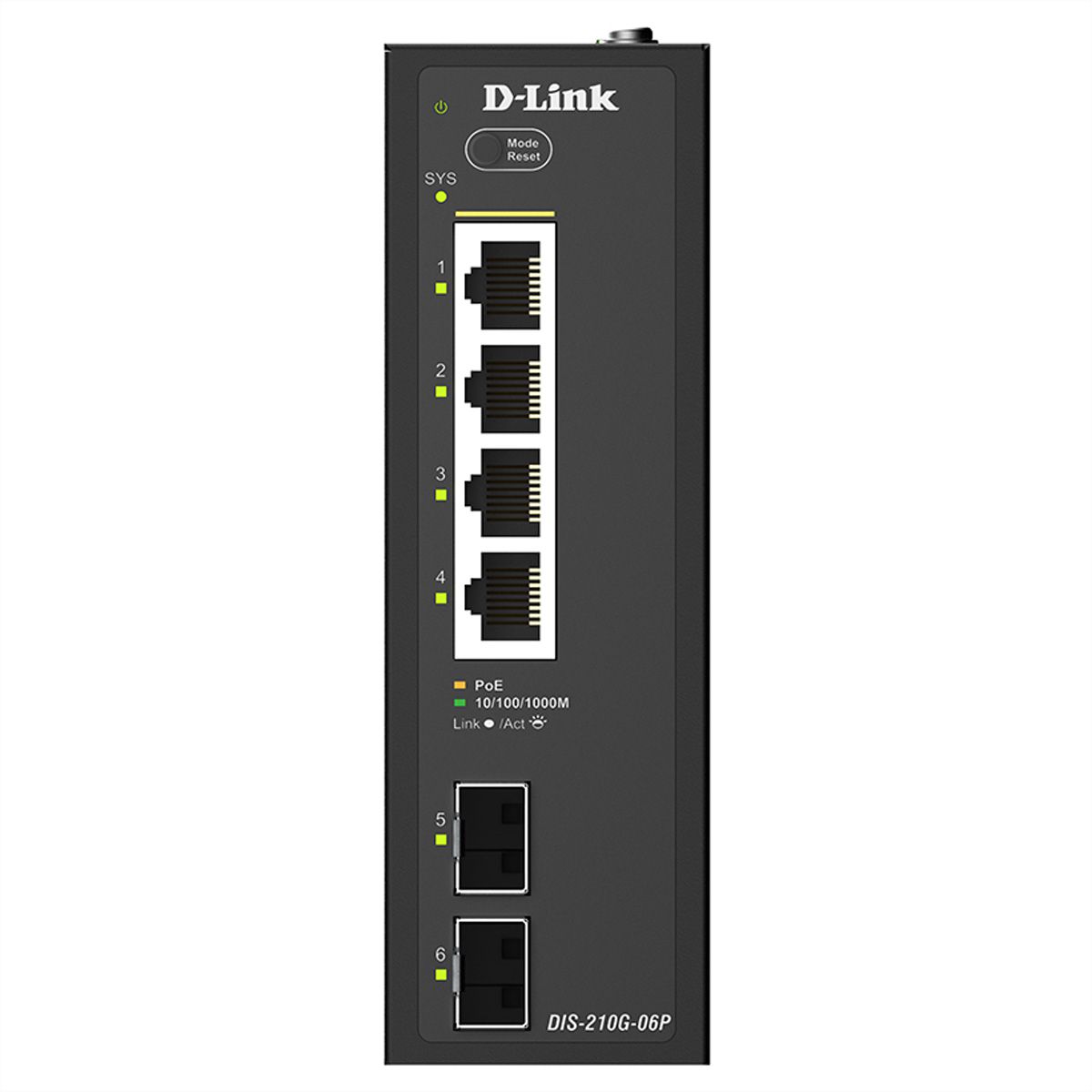 D-Link DIS-210G-06P 6-Port Switch, Smart Managed Gigabit PoE Industrial