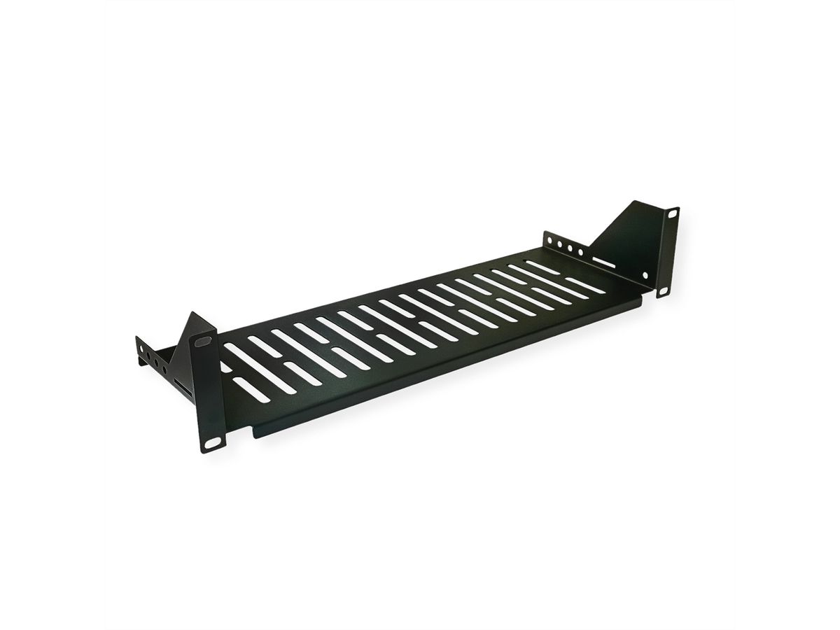 VALUE 19"-Geräteträger, 485 x 150mm, 2HE, max. 15 kg, schwarz