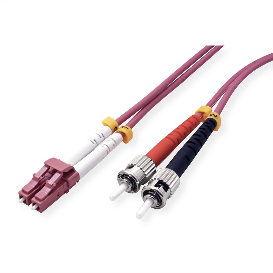 VALUE LWL-Kabel 50/125µm OM4, LC/ST, LSOH, violett, 0,5 m