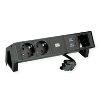 BACHMANN DESK2 2xSchutzkontakt USB A&C, USB Charger 22W 1xABD 0,2m GST18 Schwarz