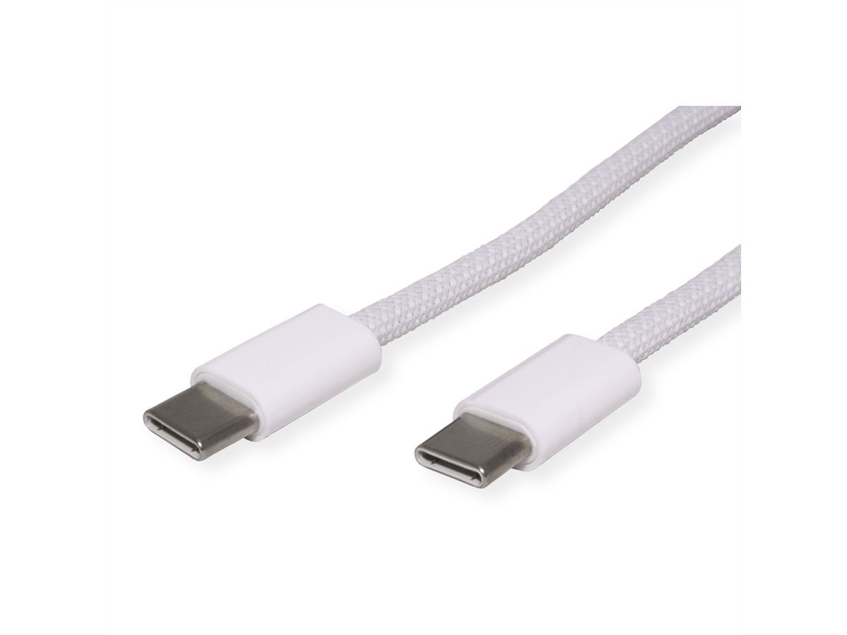VALUE USB 2.0 Kabel, Typ C-C, ST/ST, 60W, weiß, 2 m