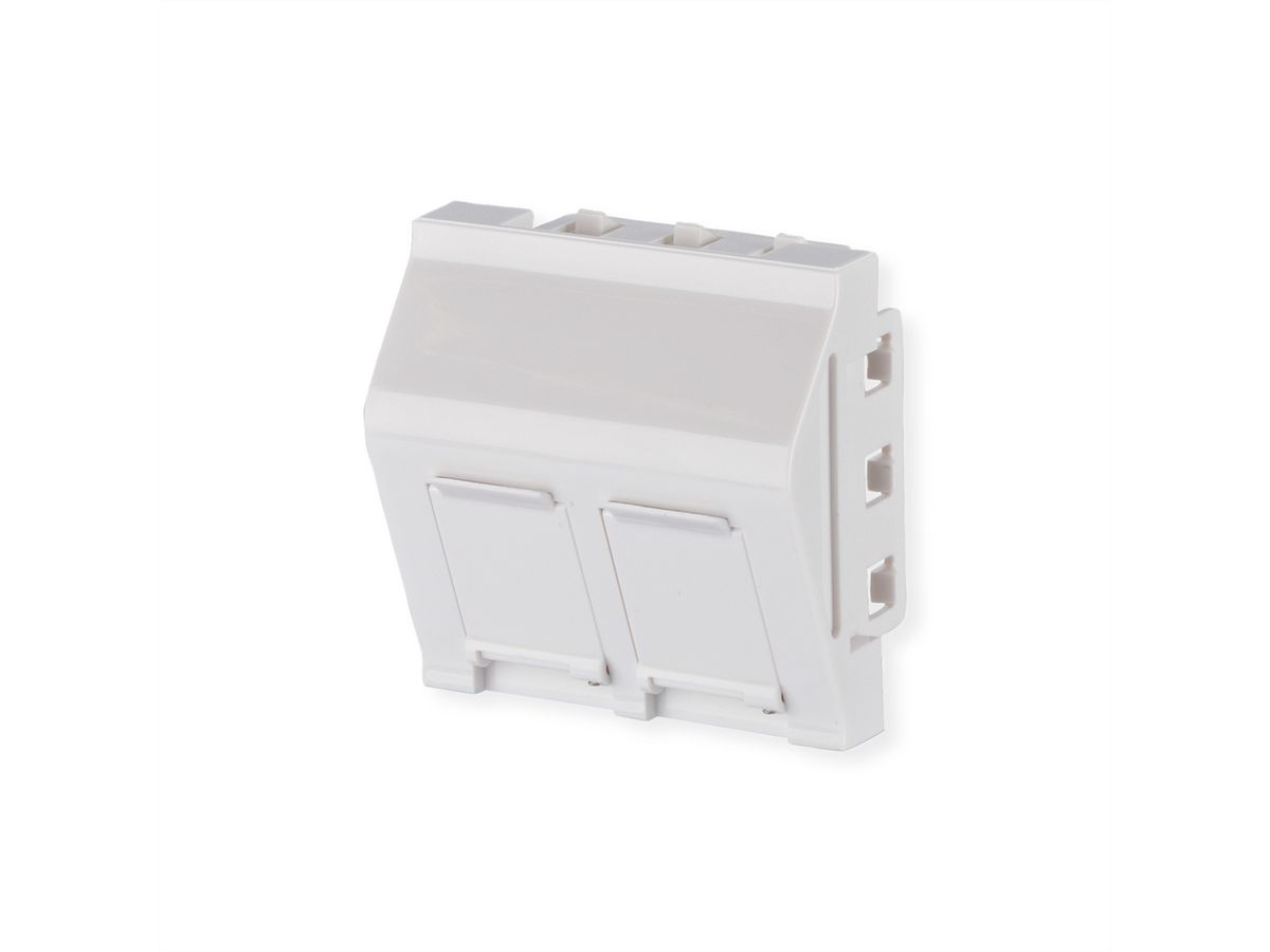 METZ CONNECT Keystone Anschlussdose 45x45 mm, 2 Port unbestückt, reinweiß RAL 9010