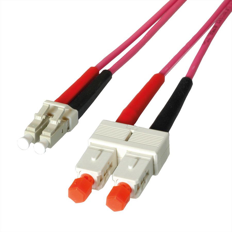 LEONI LWL-Kabel duplex 50/125µm OM4, Suhner LC/SC, 20 m