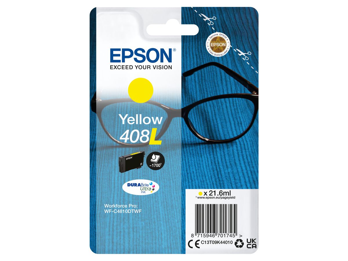 Epson Singlepack Yellow 408L DURABrite Ultra Ink