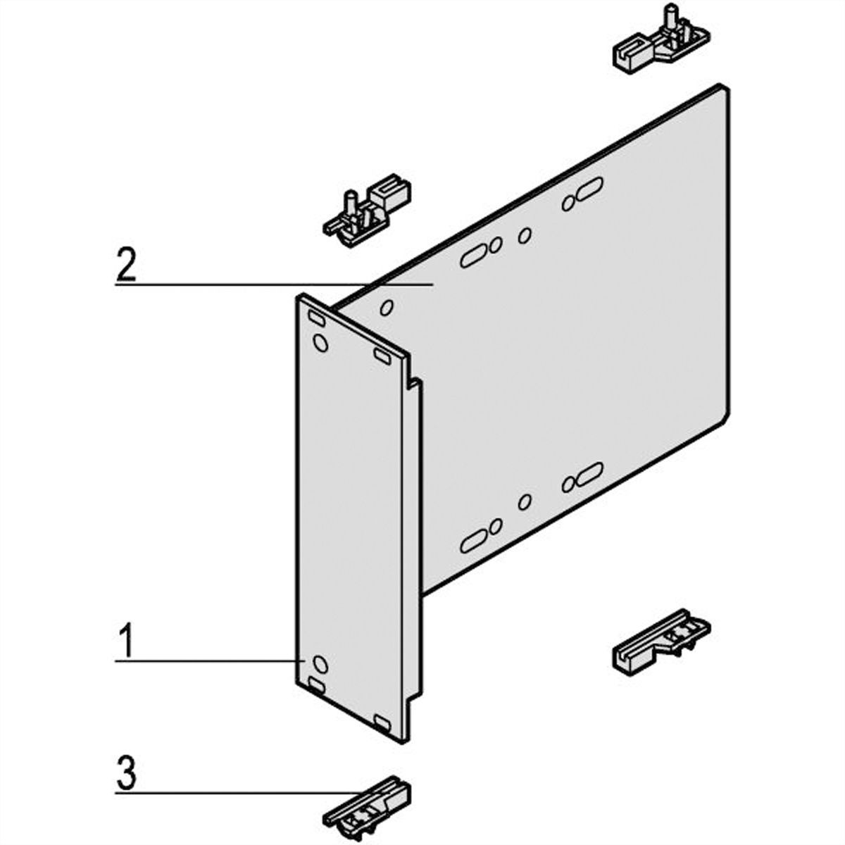 SCHROFF Laufwerkkassette mit U-Frontprofil geschirmt HD 1 x 3 1/2", 3 HE vertikal - LAUFWERKSKAS.3HE 8TE HD