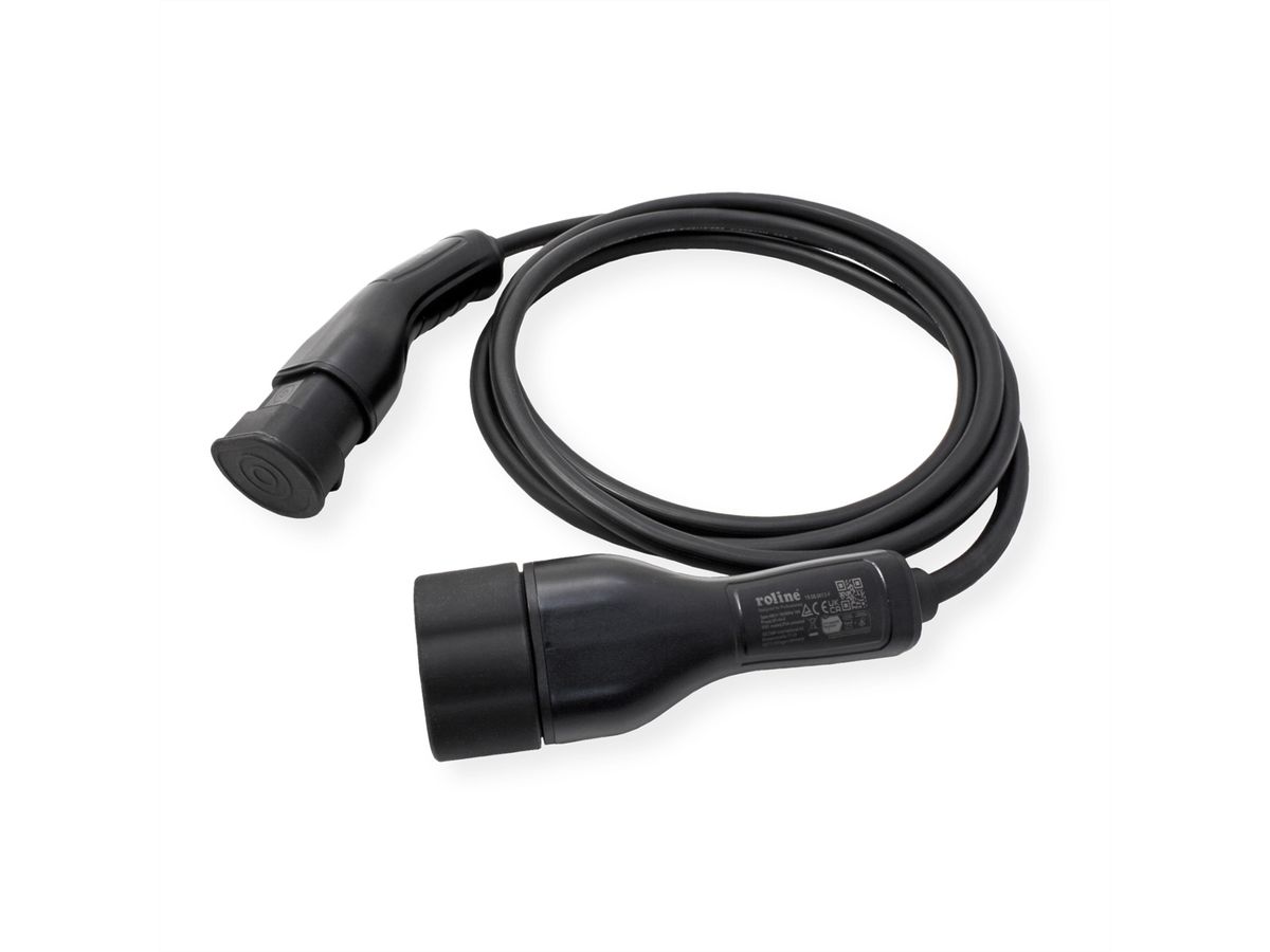 ROLINE E-Auto Ladekabel Typ2, 3-phasig, 480VAC (3P+N+E), 16 A, 11 kW, 3 m