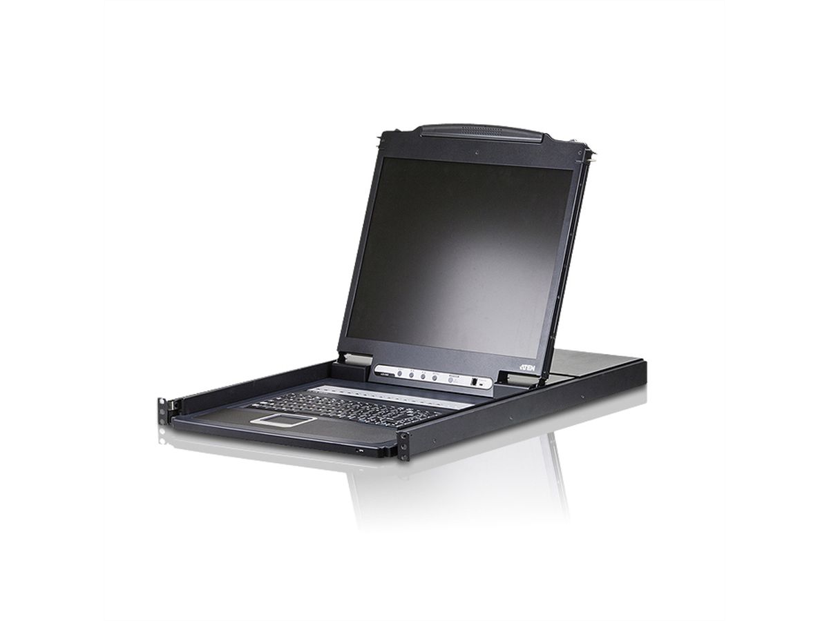 ATEN CL1316N KVM-Switch, 48cm TFT, VGA, PS/2-USB, 16 Port, DE-Layout