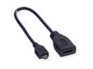 ROLINE HDMI High Speed Kabel mit Ethernet, HDMI BU - Micro HDMI ST, 0,15 m