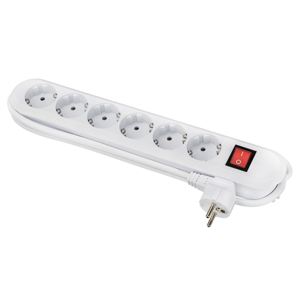 BACHMANN SMART Steckdosenleiste 6x Schutzkontakt, Schalter, weiß, 5 m