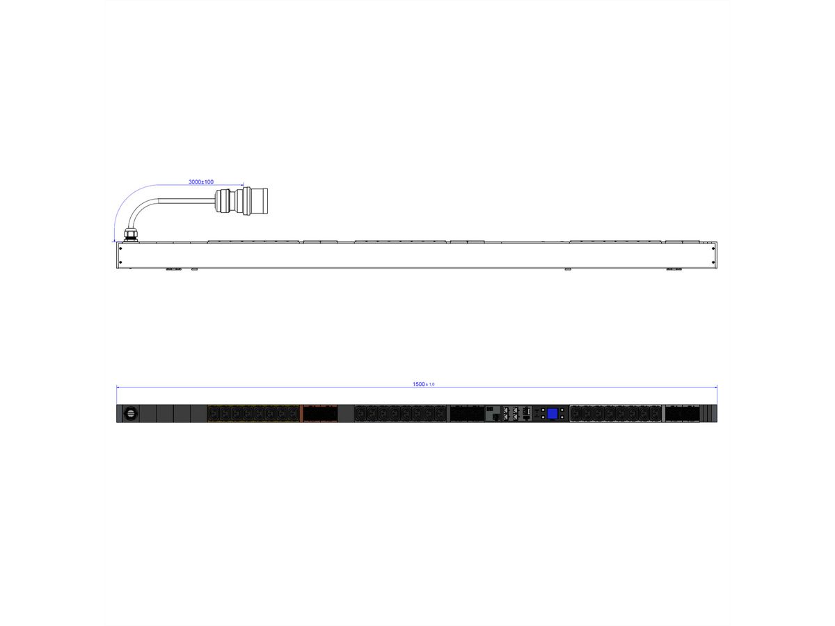BACHMANN BN3000 24xC13 6xC19, Messung p.Ph.3m H05VV-F 5G2,5 CEE16A Lan