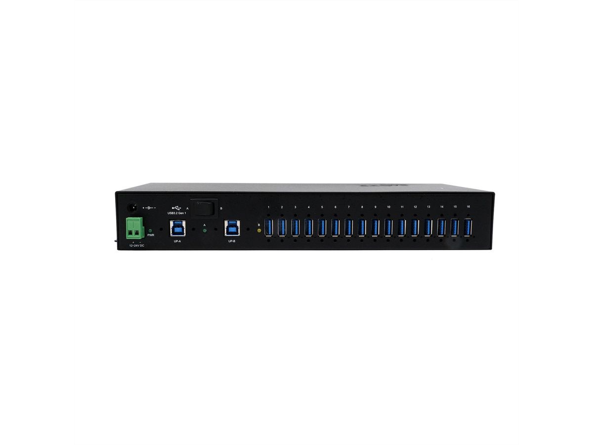 EXSYS EX-1526HMVS 16-Port USB 3.2 Gen1 Managed Metall HUB mit 15KV ESD Überspannungs-Schutz