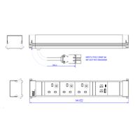 BACHMANN POWER FRAME L 3xUK, 1xUSB A/C 22W 0,2m GST18 United Kingdom