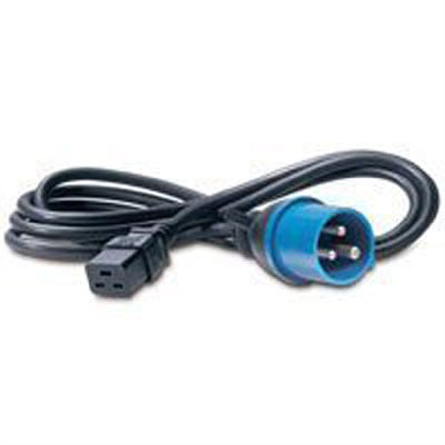 BACHMANN Kabel Stecker IEC60309-Blau - Kupplung C19, 3m 16A, schwarz, 3 m
