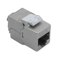 ROLINE Cat.6A (Class EA) Keystone, RJ-45, geschirmt, werkzeuglos, GHMT, silberfarben