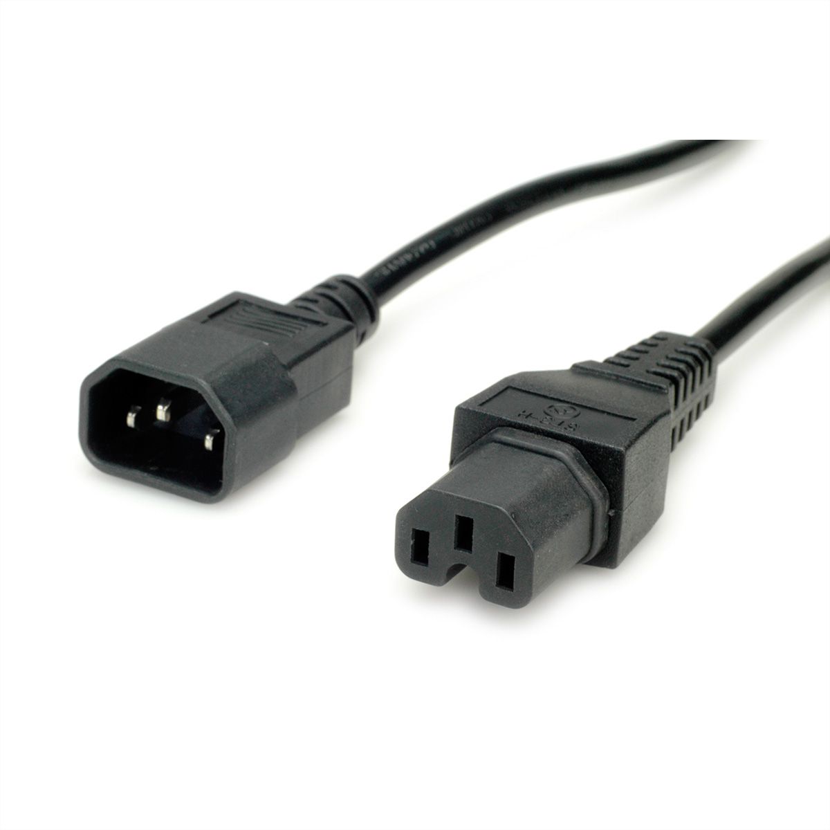 VALUE Netzkabel IEC320/C14 Stecker - C15 Buchse, H05RN-F, schwarz, 0,5 m