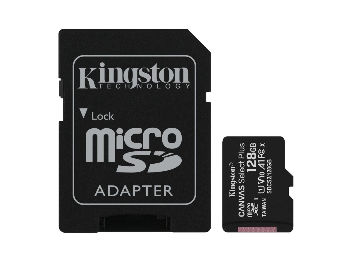 Kingston Technology 128GB micSDXC Canvas Select Plus 100R A1 C10 Speicherkarte + Adapter