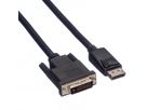 ROLINE DisplayPort Kabel DP ST - DVI ST, LSOH, schwarz, 3 m