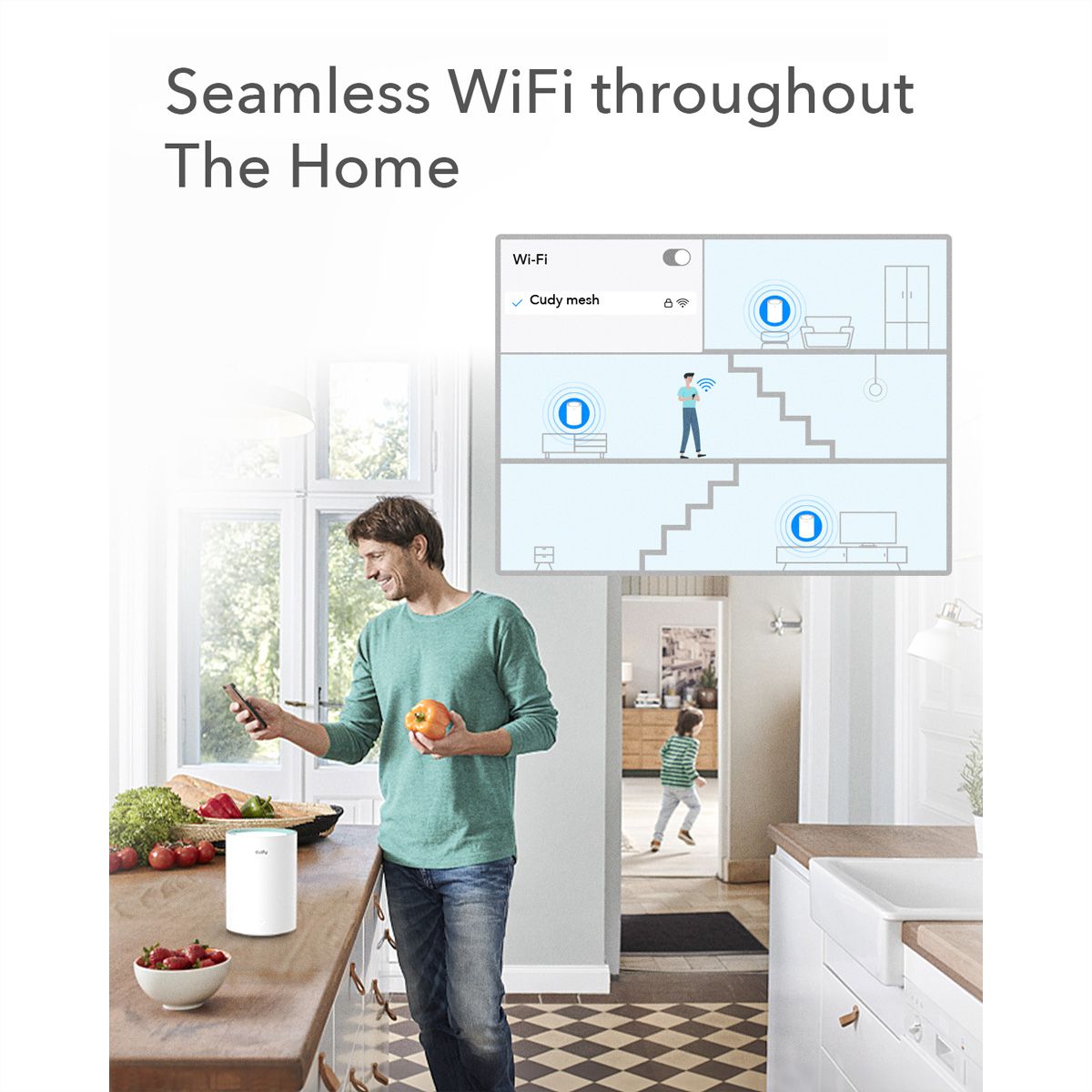 CUDY M1300 AC1200 Wi-Fi Mesh Solution 2er-Pack Gigabit