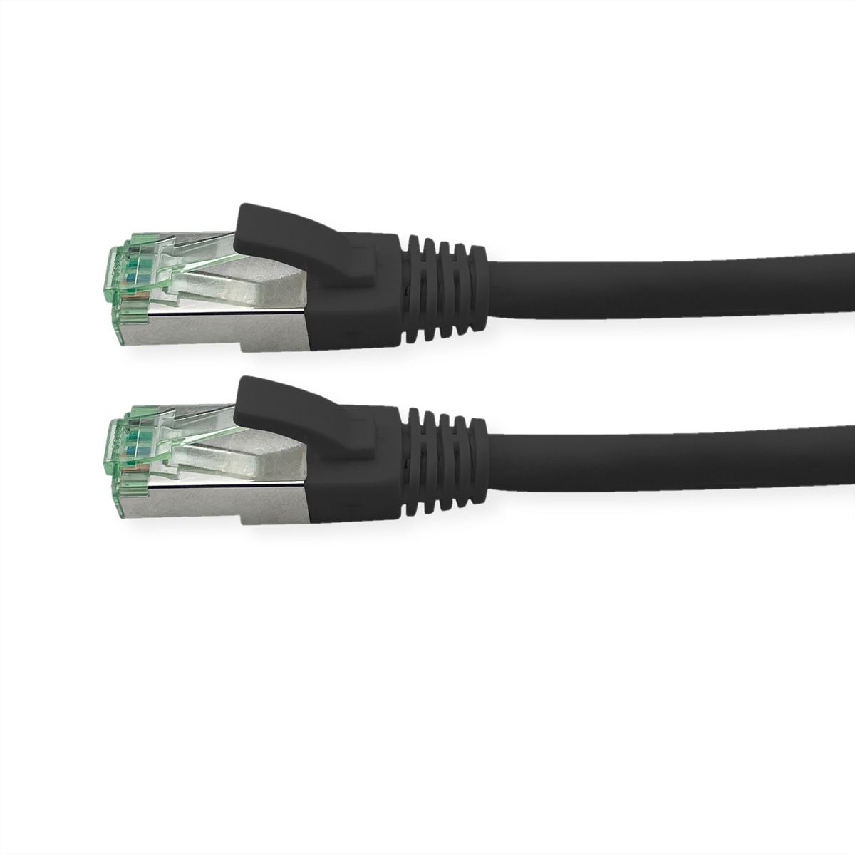 ROLINE RM Patchkabel Cat.6A S/FTP (PiMF), schwarz, 0,5 m