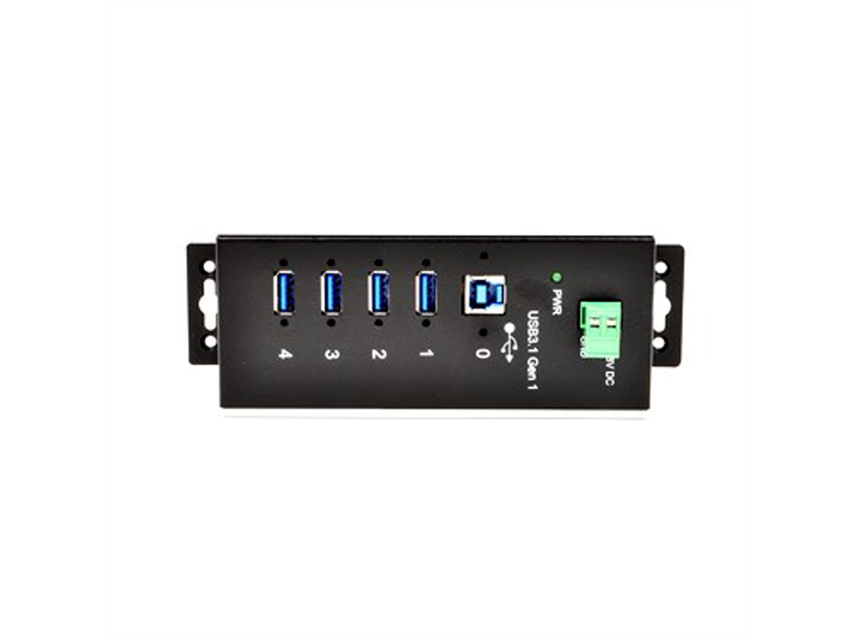 EXSYS EX-1185HMVS-WT USB3.0 Metall Hub 4 Ports Din Rail Temperaturber. -40°C bis 85°C