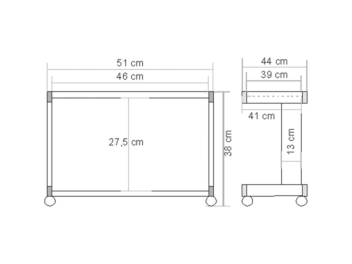 ROLINE Mini-Druckertisch, grau