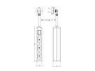 VALUE 3-fach Steckdosenleiste Euro-Stecker (2-polig), mit Schalter, weiß, 1,5 m