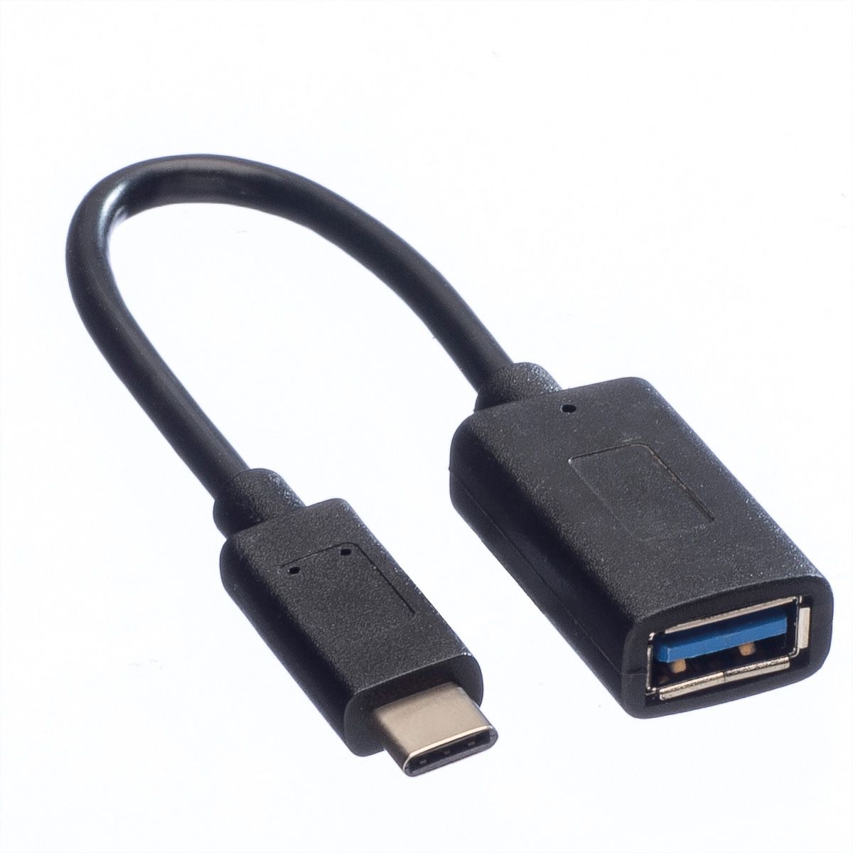 VALUE USB 3.2 Gen 1 Kabel, USB Typ C - A, ST/BU, OTG, schwarz, 0,15 m
