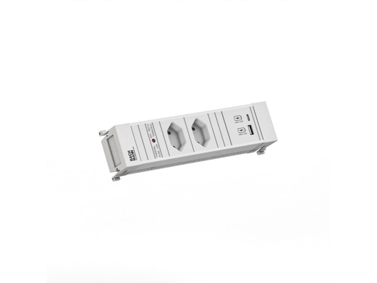 BACHMANN POWER FRAME 2xCH 0° 1xUSB A/C 22W 0,2m GST18