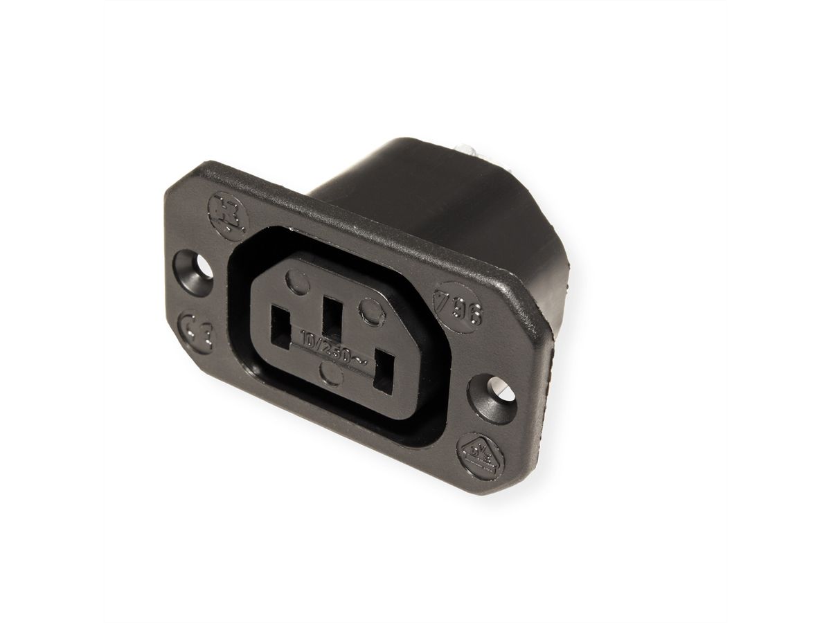 BACHMANN Kaltgerätedose IEC320 C13, mit Schraubanschlüssen schwarz