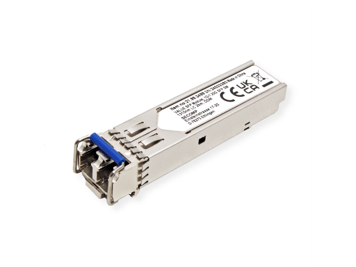 VALUE SFP Modul (MiniGBIC) LX/LC, 1/1,25G, Single Mode 1310nm, max. 2km