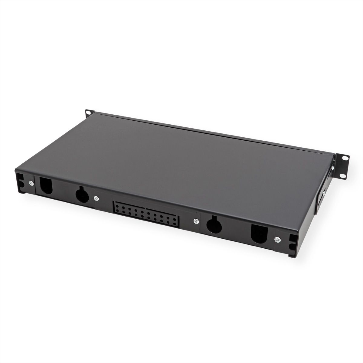 VALUE 19-Zoll-Spleißbox leer 1 HE, ausziehbar, 24x SC SX / LC DX
