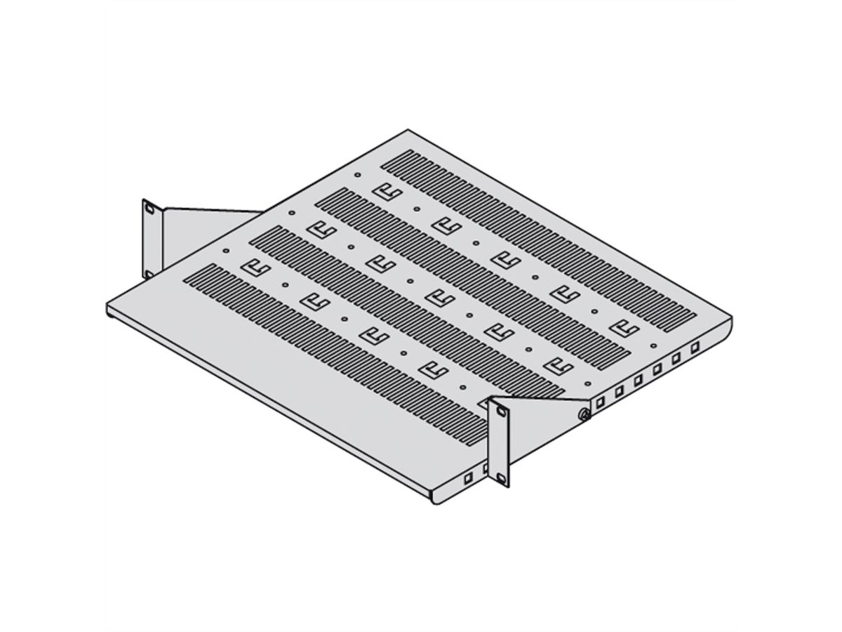 SCHROFF 19"-Geräteträger, Stellfläche 430 x 250mm, RAL7021