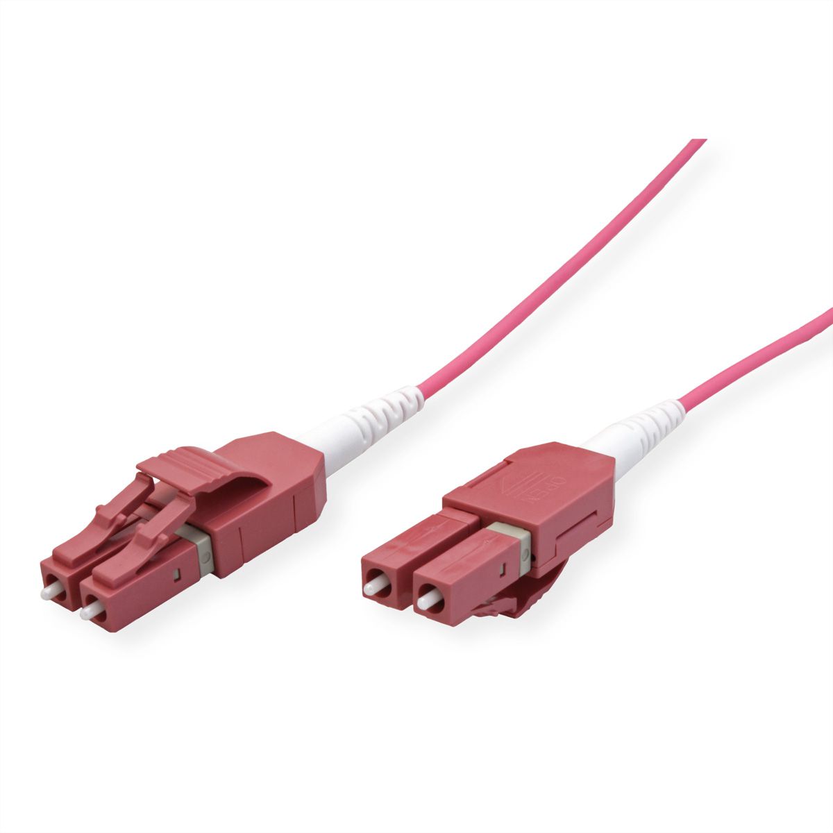 ROLINE LWL-Kabel duplex 50/125µm OM4, LC/LC, LSOH, UNIBOOT, violett, 1 m