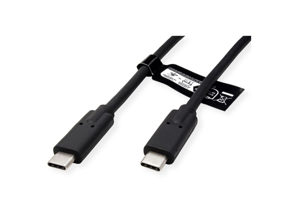 VALUE USB4 Gen2x2 Kabel, C–C, ST/ST, 20Gbit/s, 100W, schwarz, 2 m