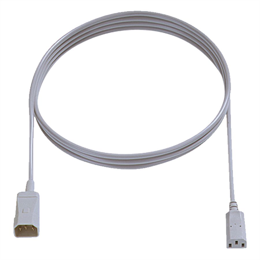 BACHMANN Kaltgeräteverlängerung H05VV-F 3G0,75mm², C14 / C13, grau, 2 m