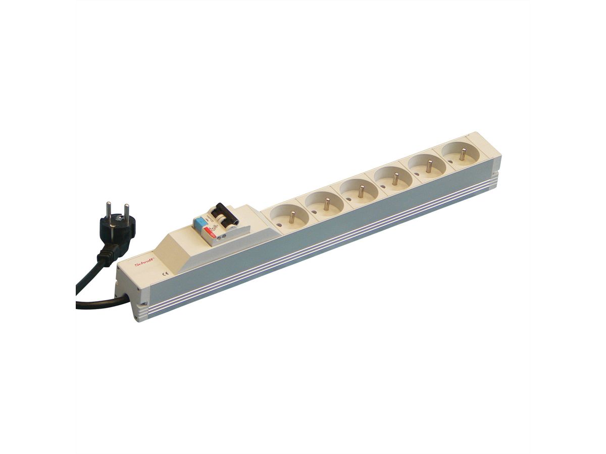 SCHROFF UTE-Steckdosenleiste, STDL.UTE 6D.FI+SCHALT.438,5L