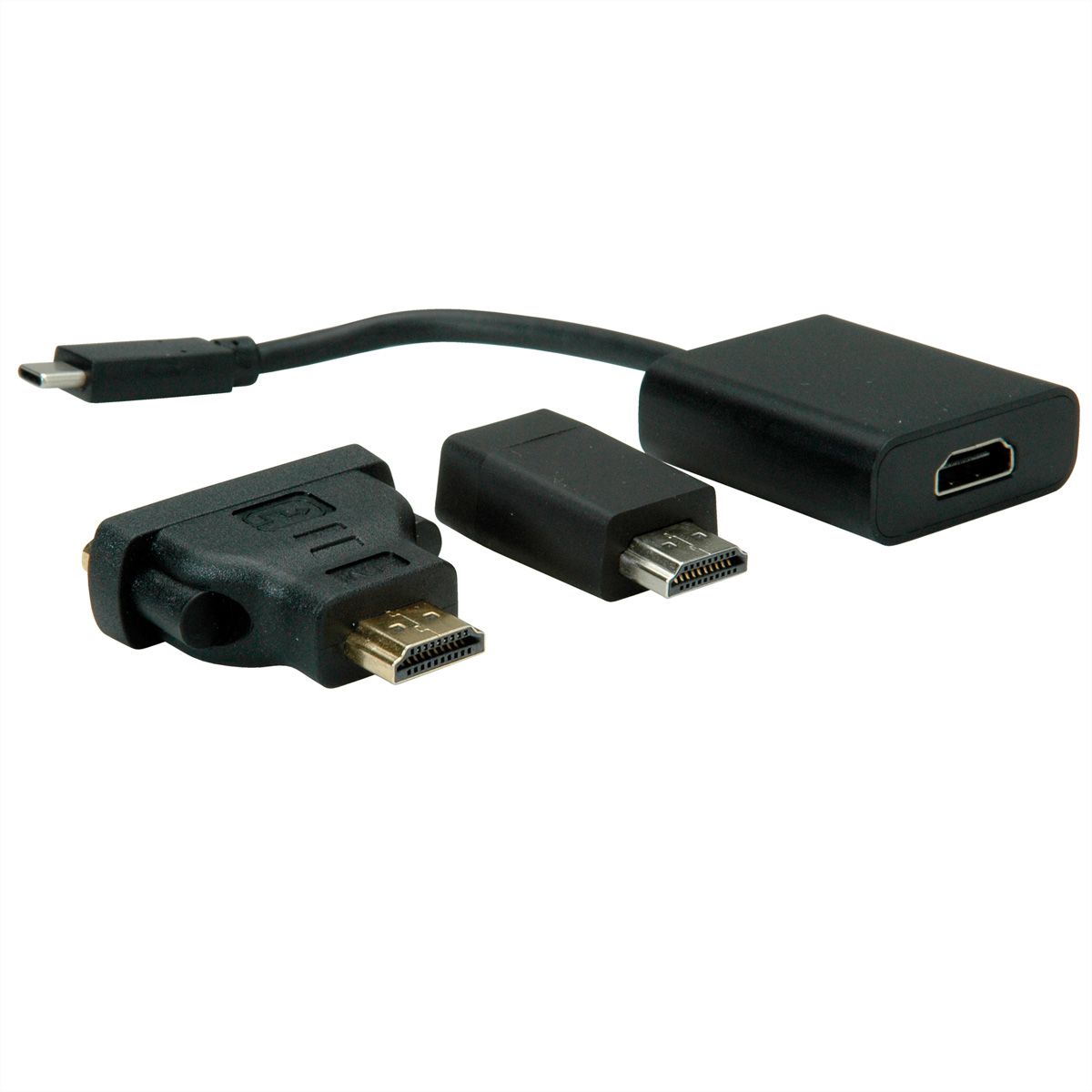VALUE Display Adapter USB Typ C - VGA + HDMI + DVI