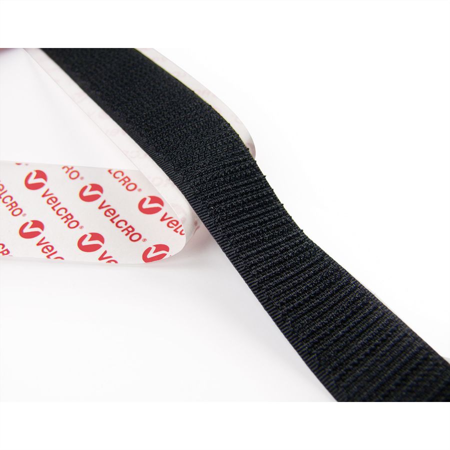 VELCRO® Klettband Selbstklebend, Haken & Flausch 20mm x 5m Schwarz