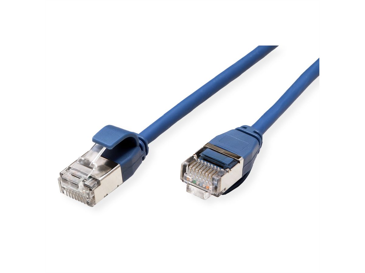ROLINE U/FTP DataCenter Patchkabel Kat.6A (Class EA), LSOH, slim, blau, 2 m