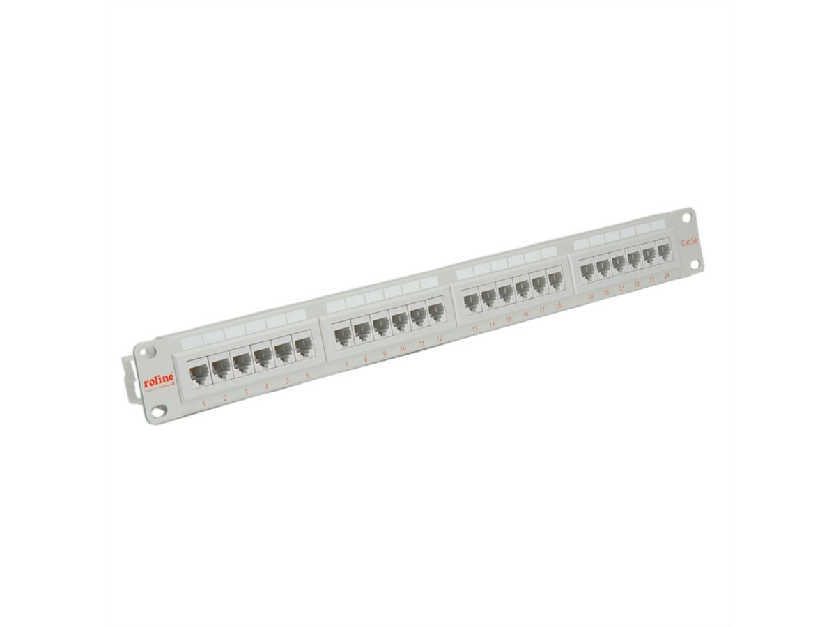 ROLINE Kat.5e (Class D) 19"-Patchpanel, 24 Ports, UTP, grau