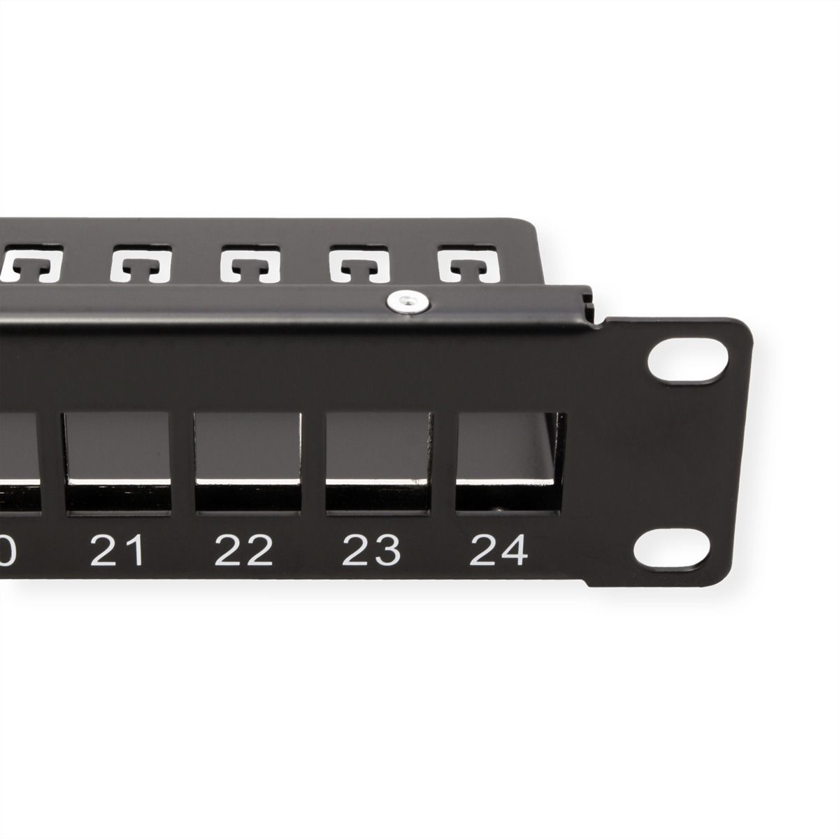 VALUE 19-Zoll-Keystone-Modulträger, 24 Ports, 1HE, geschirmt, schwarz