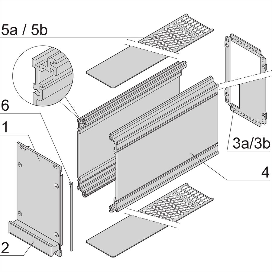 SCHROFF Kassetten PRO 3 HE-Bausätze, Frontplatte geschirmt (Textildichtung) - KAS S2 FS EMV 3HE 10TE 227T