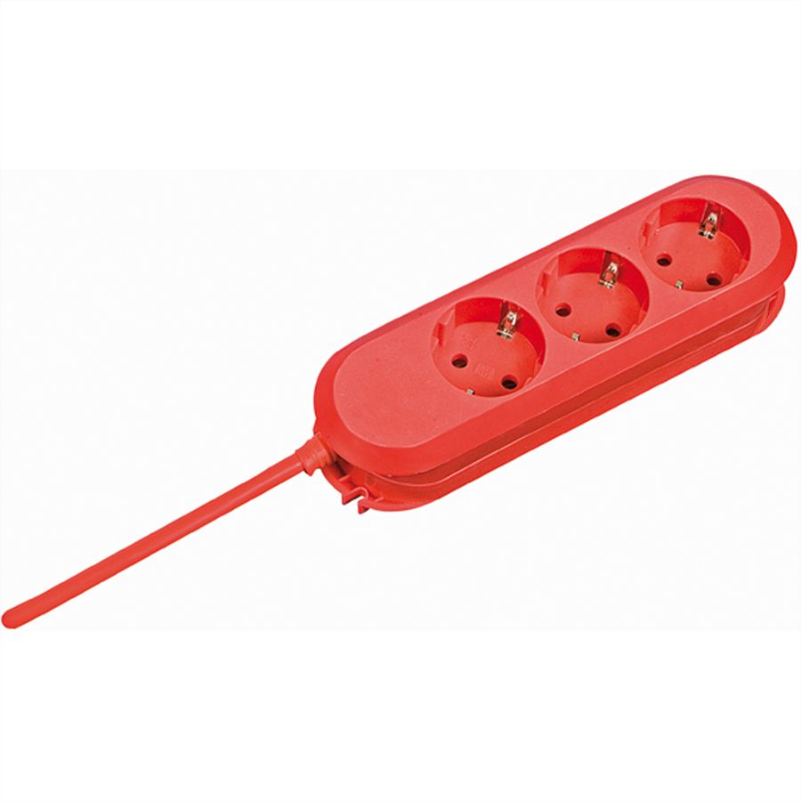 BACHMANN SMART Steckdosenleiste 3x CEE7/3, rot, 3m CEE7/7
