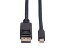 ROLINE DisplayPort Kabel, DP ST - Mini DP ST, schwarz, 1 m