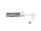 ROLINE Mobiler USB 3.2 Gen 1 Hub, 4fach, Typ A+C Anschlusskabel