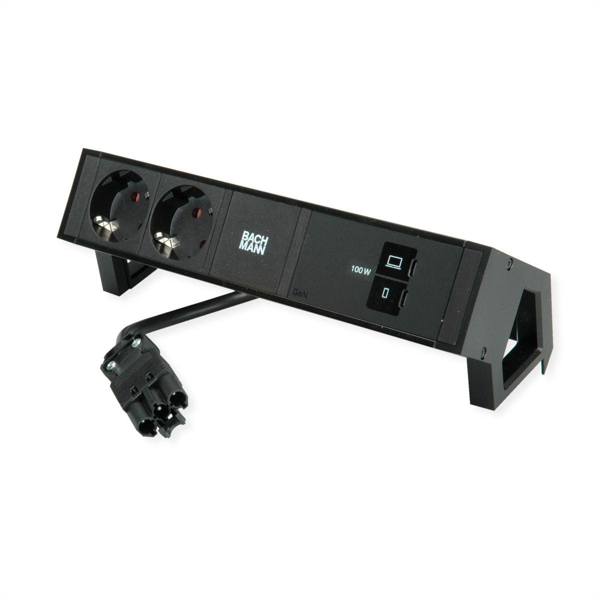 BACHMANN DESK2 2x CEE7/3, USB-C, USB-Charger 100W, GST18 0,2m