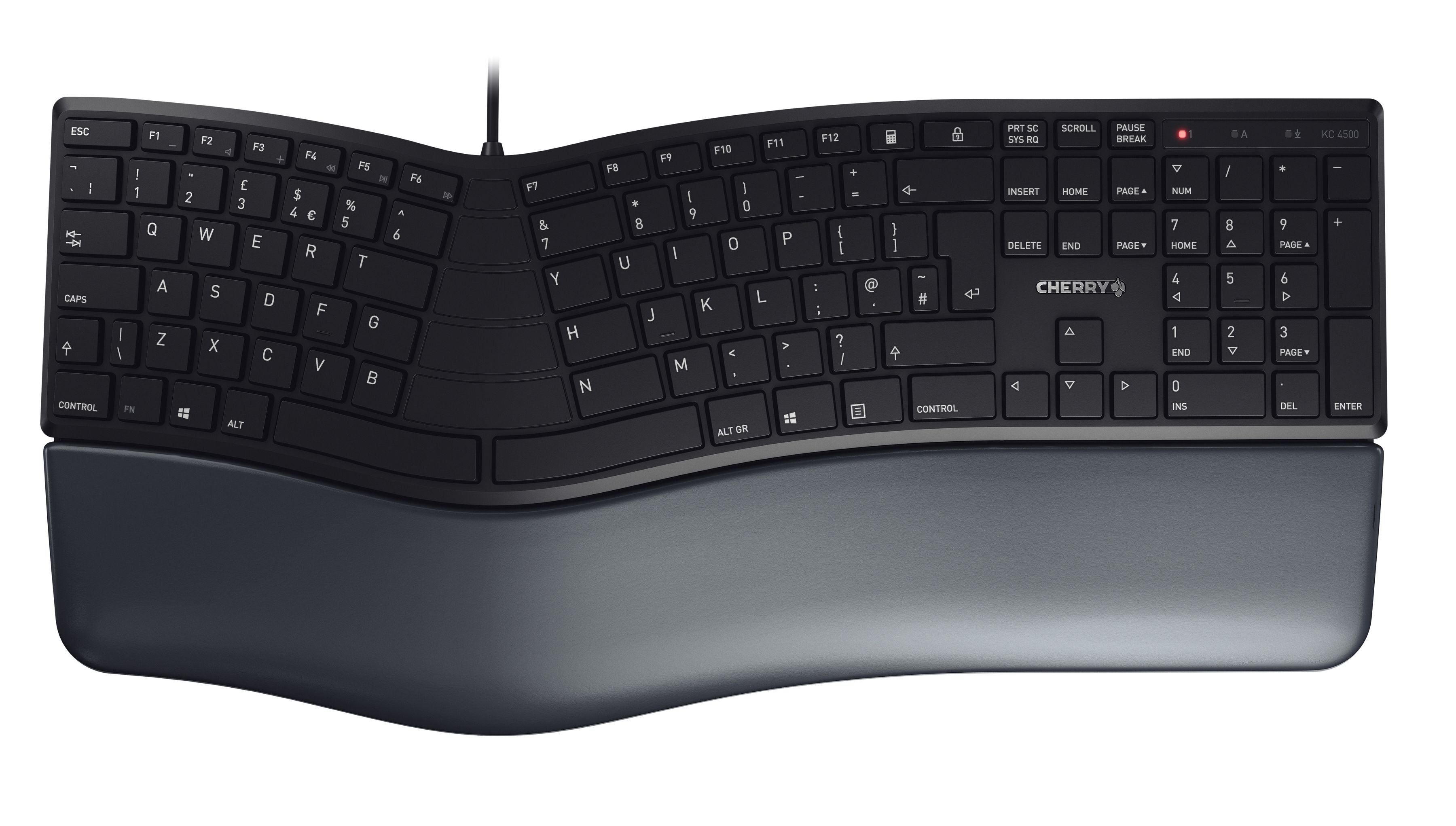 CHERRY KC 4500 ERGO Tastatur Universal USB QWERTY UK Englisch Schwarz