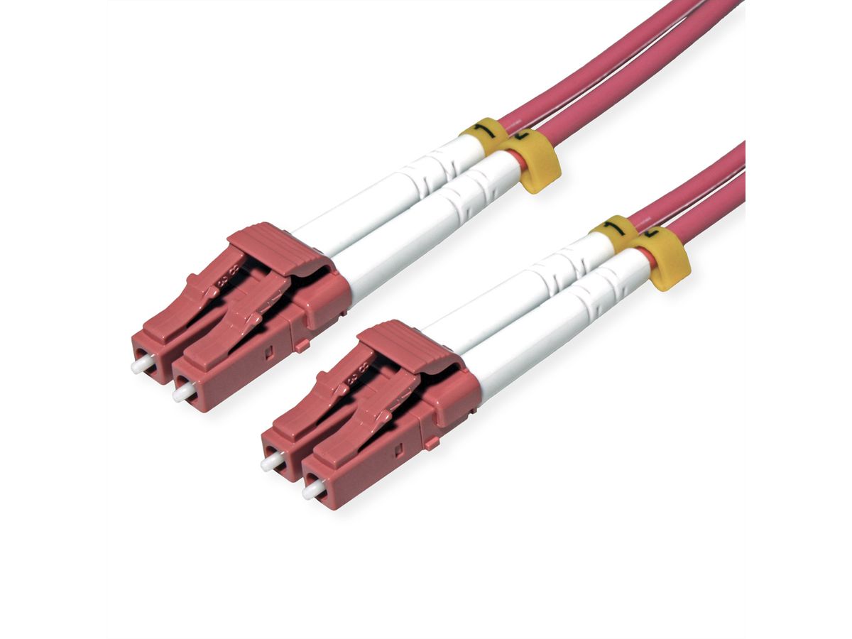 ROLINE LWL-Kabel 50/125µm OM4, LC/LC, stahlarmiert, LSOH, violett, 20 m