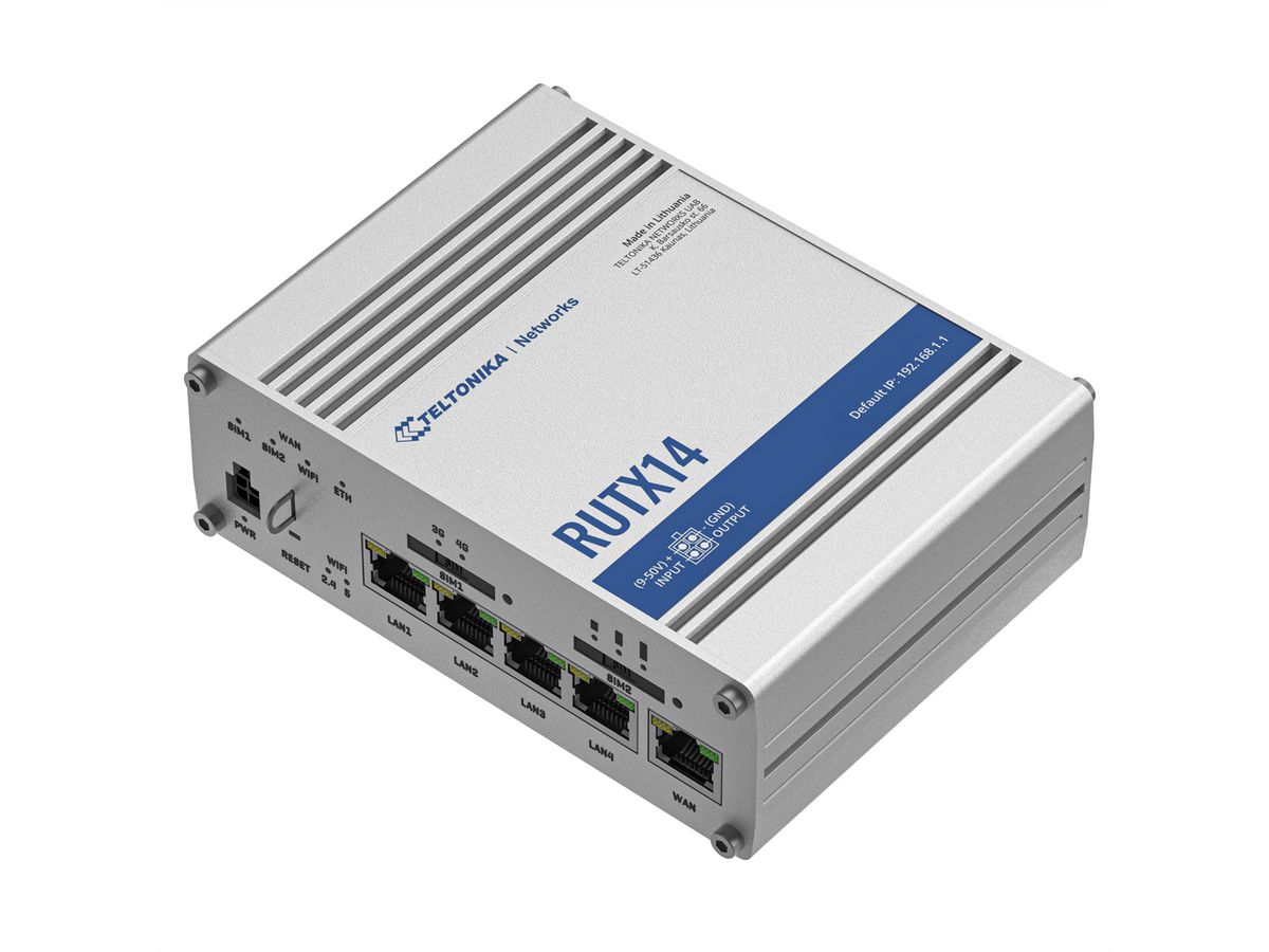 TELTONIKA RUTX14 LTE/4G CAT 12 Industrie Router